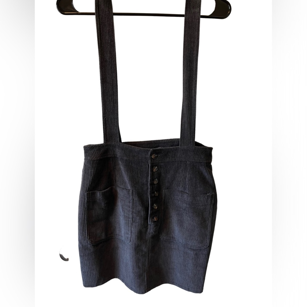 Grey Corduroy Skirt with Straps